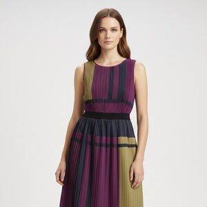BCBGMaxAzria 'Arleney' Pleated color block Dress Size M